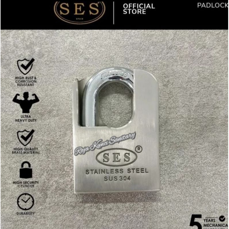 Gembok SES P01 -60MM Stainless SUS 304 ORIGINAL SES/Gembok Pagar/Gembok Pintu SES