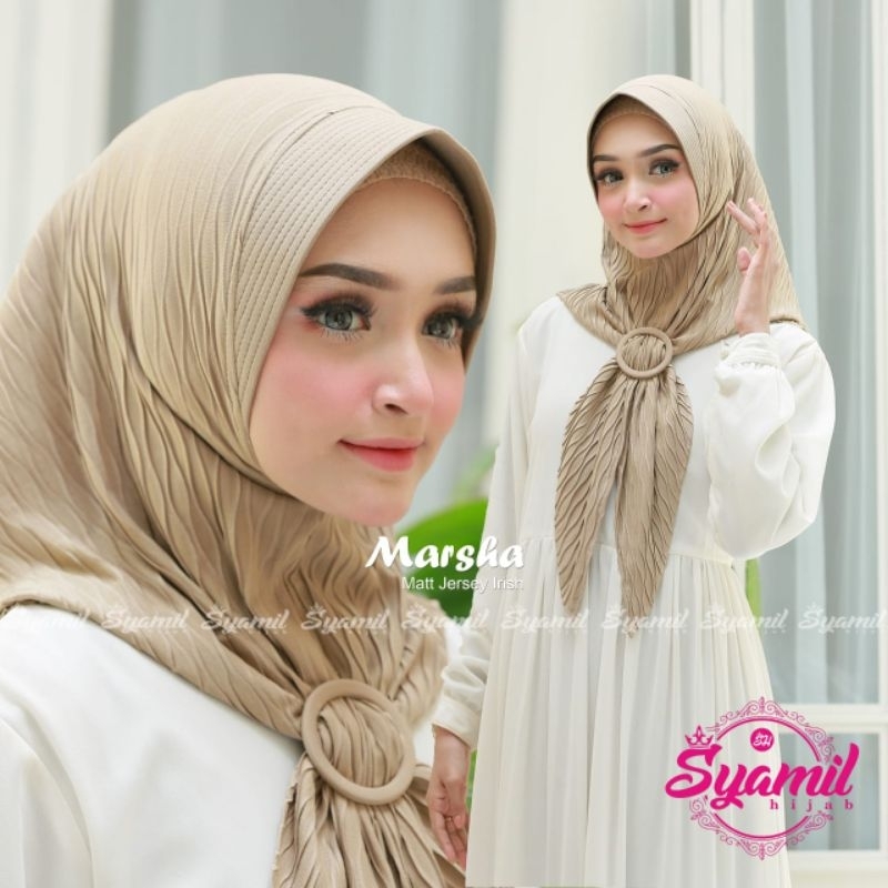 hijab segi tiga instan plisket gelombang gesper original syamil di jamin bagus nyaman di pakai