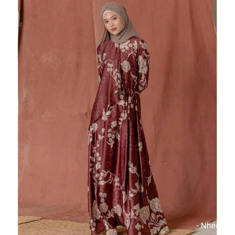 Sale Preloved like New Gaharu Dress maroon by Wearing Klamby