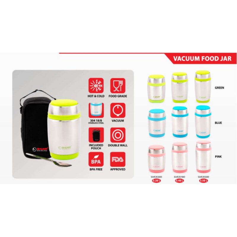 TERMOS BUBUR/SOP/SAYUR/NASI SHUMA VACUUM FOODJAR 380 ml / 480 ml / 580 ml