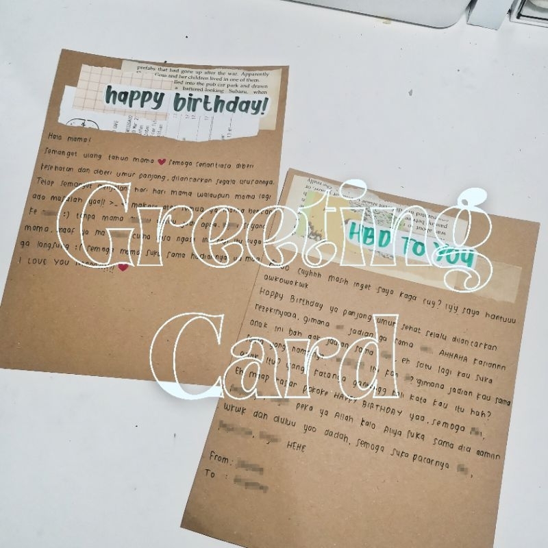 Greeting Card / Kartu Ucapan Happy Birthday / Happy Graduation / Custom Surat Ukuran A5 Aesthetic Bi