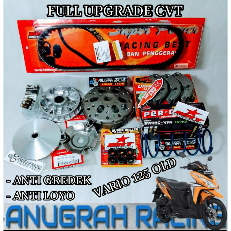 FULL UPGRADE CVT KIRIAN ANTI GREDEK ANTI LOYO LEBIH RESPONSIP HONDA VARIO 125 OLD VARIO 125 LED VARI