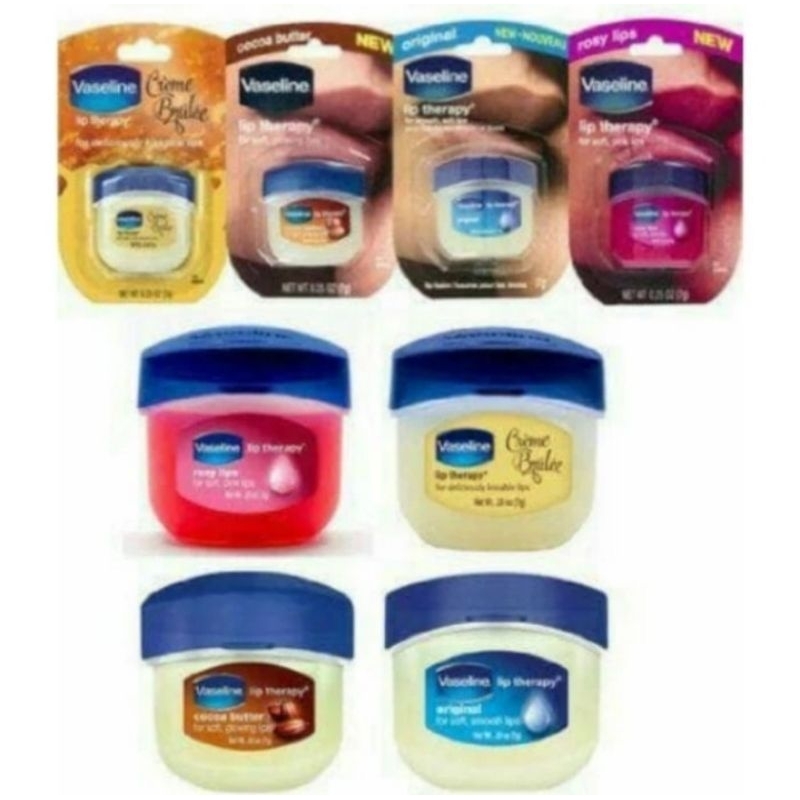Vaseline Lip Therapy (Original/Cream Brulle/Rosy lips/Aloe) 7.5 ml dan repairing jelly  50ml
