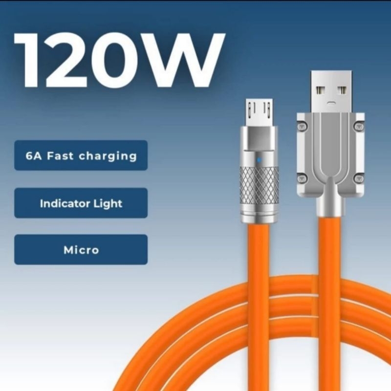 kabel data 120 Watt tipe c dan micro USB