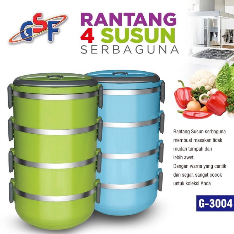 Rantang Susun Serbaguna Rantang 4 Susun GSF 3004 Lunch Box Susun Q2 603 Set Stainless Tepak Makan