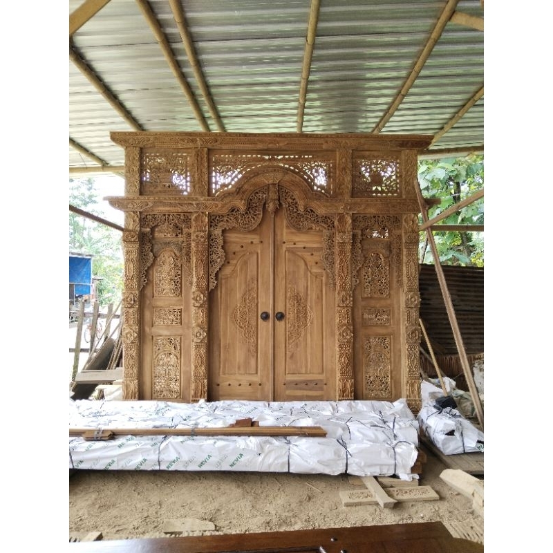 pintu gebyok minimalis ukir jepara