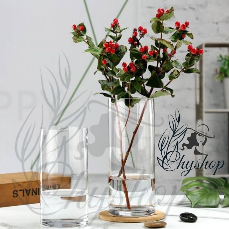 Vas Kaca Tabung Vas Silinder Pot Tanaman Air Vas Bunga