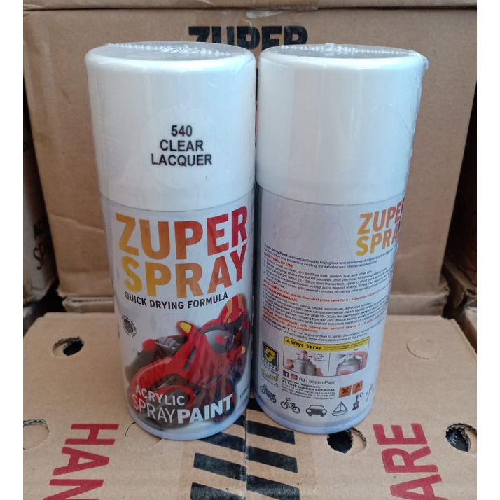 Pilok Pilox Zuper Spray Paint Warna P 540 Clear Glossy / Pernis Kilap / Clear Mengkilap (150cc/150ml)