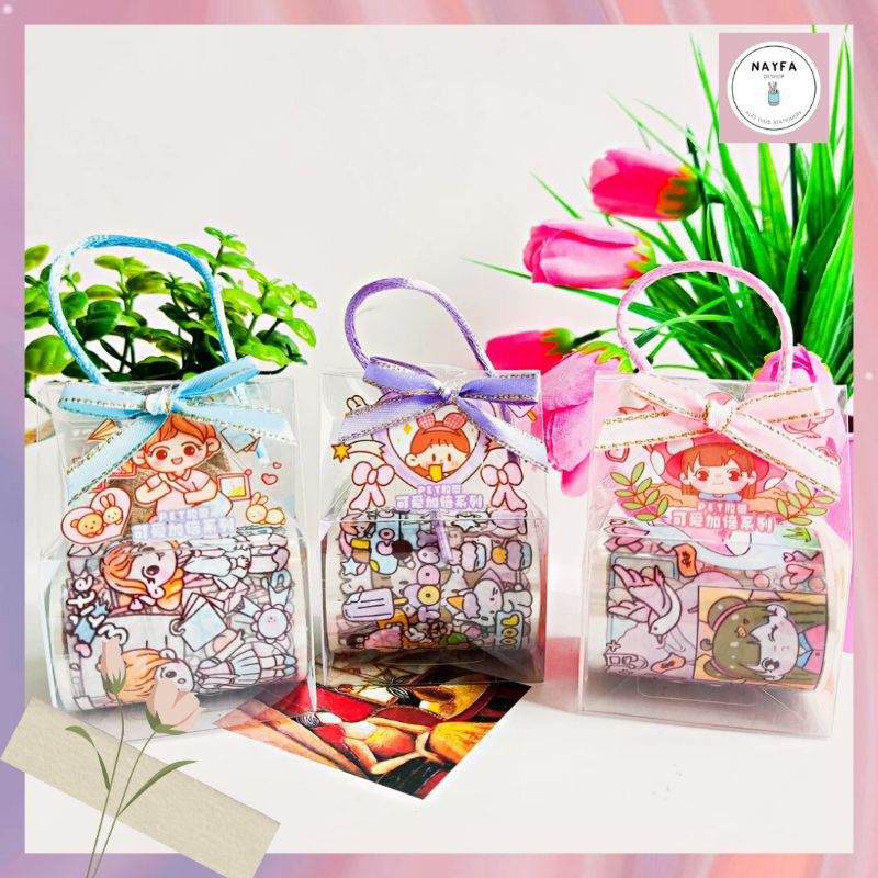 

Sticker Washi Tape Box Mini Bentuk Paperbag Kode JH-SC Set Daily Manual Cute