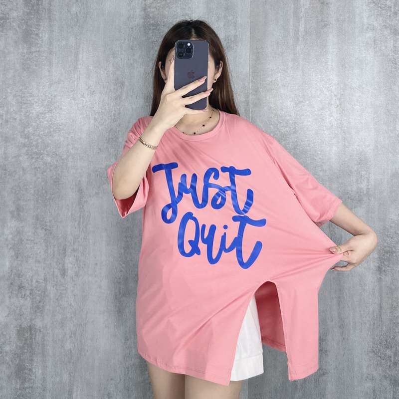 KAOS OVERSIZE JUMBO JUST QUIT | Kaos oversize slit xxl