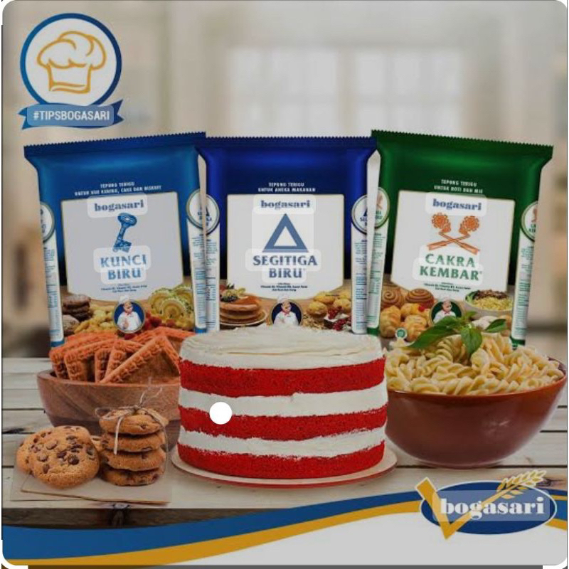 

Terigu segitiga biru/ kunci biru 1kg /Sania 1kg