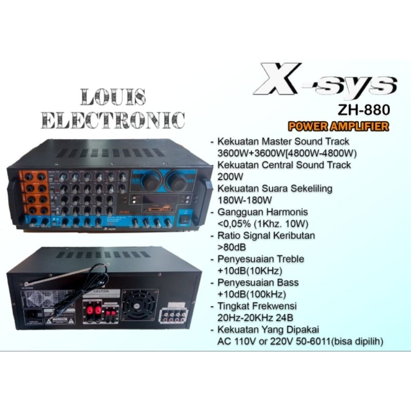 Amplifier Mixer Power X-sys Xsys ZH880 ZH-880 X sys ZH 880 ORIGINAL