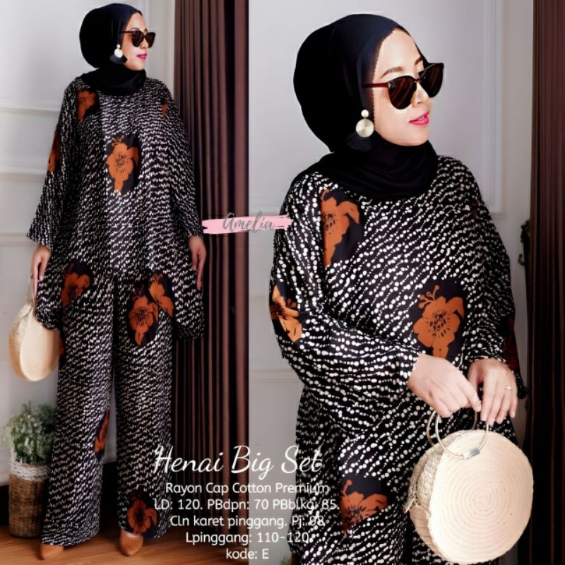 Oneset wanita motif Wayang - Hiyang set - Setelan Jumbo Wanita kekinian Terbaru