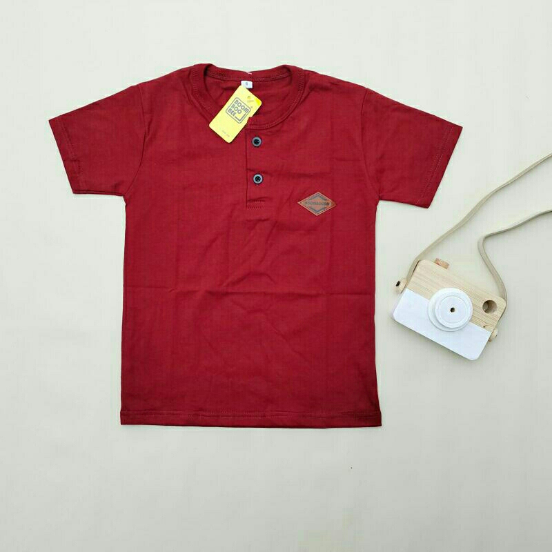 Kaos Anak Laki-laki Kancing Polos Premium Cotton Combed 30s