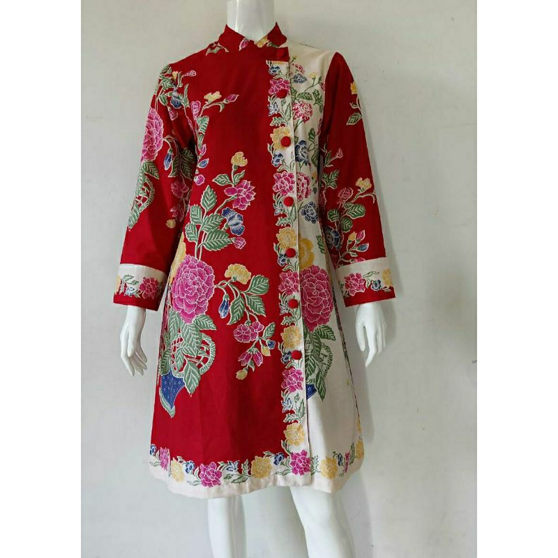 16 MOTIF TUNIK Batik Solo ukuran Jumbo Full Trikot / Dress Wanita Atasan Batik / Batik Sragen / Bati