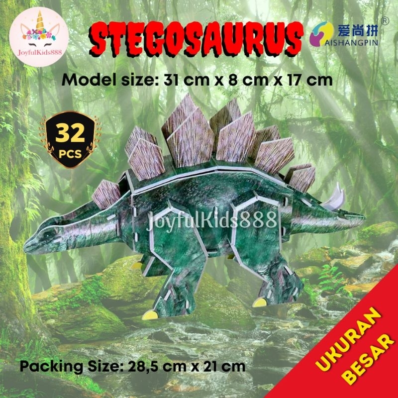 Mainan Edukasi Anak Puzzle 3D Miniatur DIY Jigsaw Besar Dinosaurus