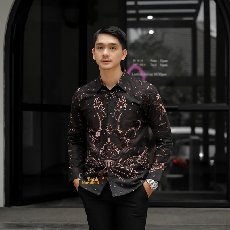 BAJU ATASAN KEMEJA BATIK PRIA LENGAN PANJANG SLIMFIT PREMIUM LAPIS FURING TERBARU MASA KINI REMAJA