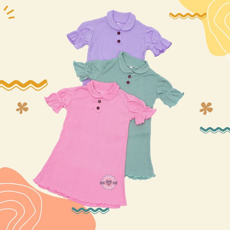 Baju Dress Anak Perempuan KIARA Ruffle Knit Tee 1-5 Tahun