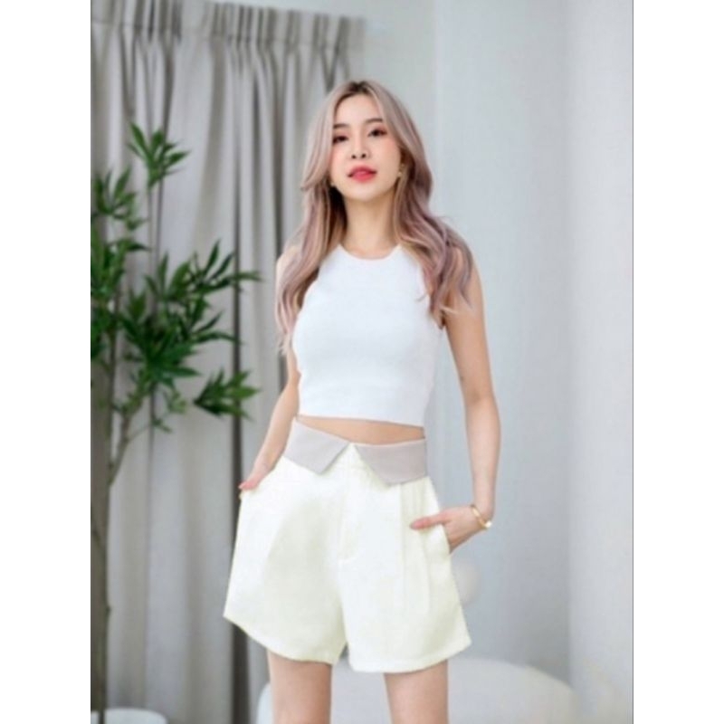 Diva Collar Pants Highwaist Celana Pendek Wanita