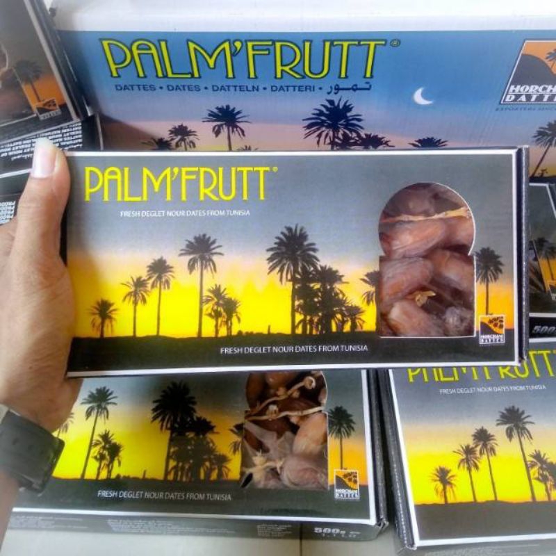 

Kurma Palm Frutt Gagang Kotak 500 gr, Kurma Tunisia, Manis, Ori