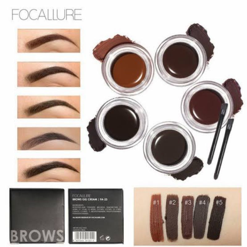 (04 READY) FOCALLURE FOKALURE EYEBROW ALIS POMADE CREAMY GEL WATERPROOF FREE KUAS