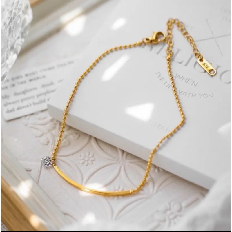 gelang kaki dewasa asli logam mulia berlapis emas terbaru