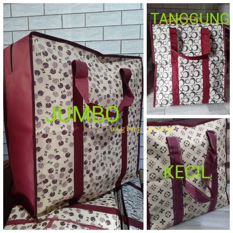 Tas Laundry Belanja Terpal Motif Jumbo Sedeng Kecil Tas Jinjing Travelbag Serbaguna