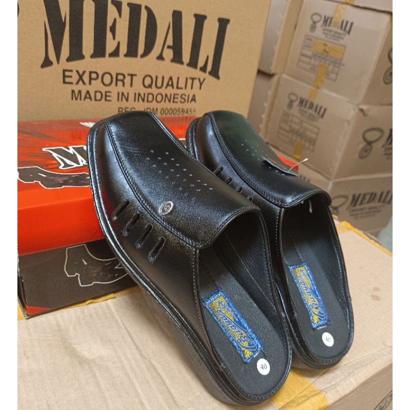 Sandal Slop Pria Sandal kulit Asli