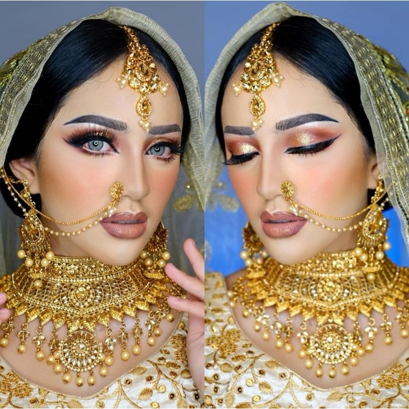 ANTING HIDUNG/NATH JEPIT RANTAI/PERHIASAN INDIA/ANTING INDIA/PERHIASAN PENGANTIN INDIA