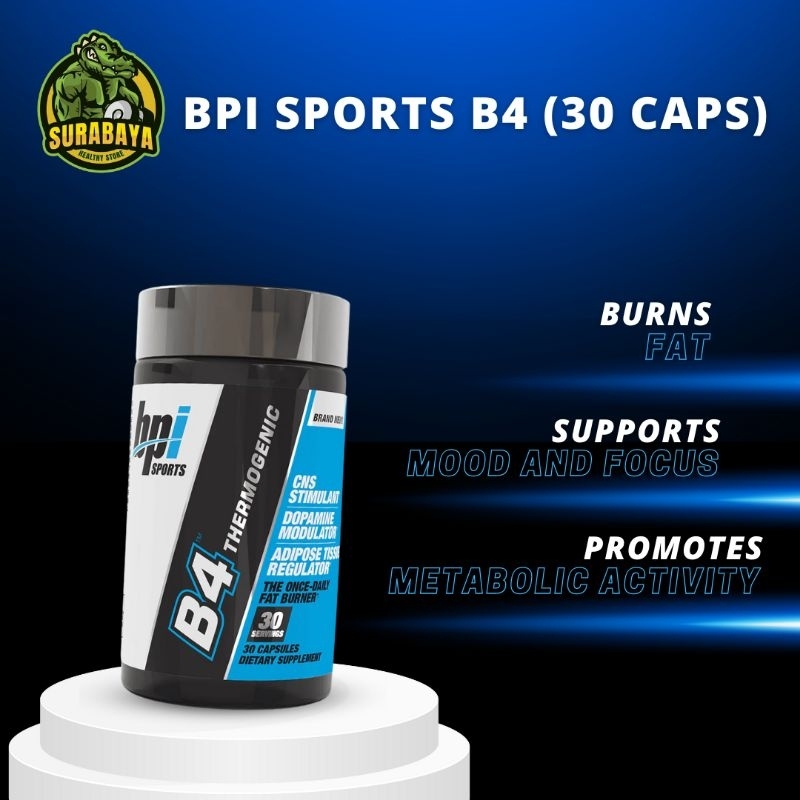 BPI Sports B4 30 Capsules Thermogenic Fat Burner Pembakar Lemak Fitness Gym Suplemen Diet Slimming Cutting