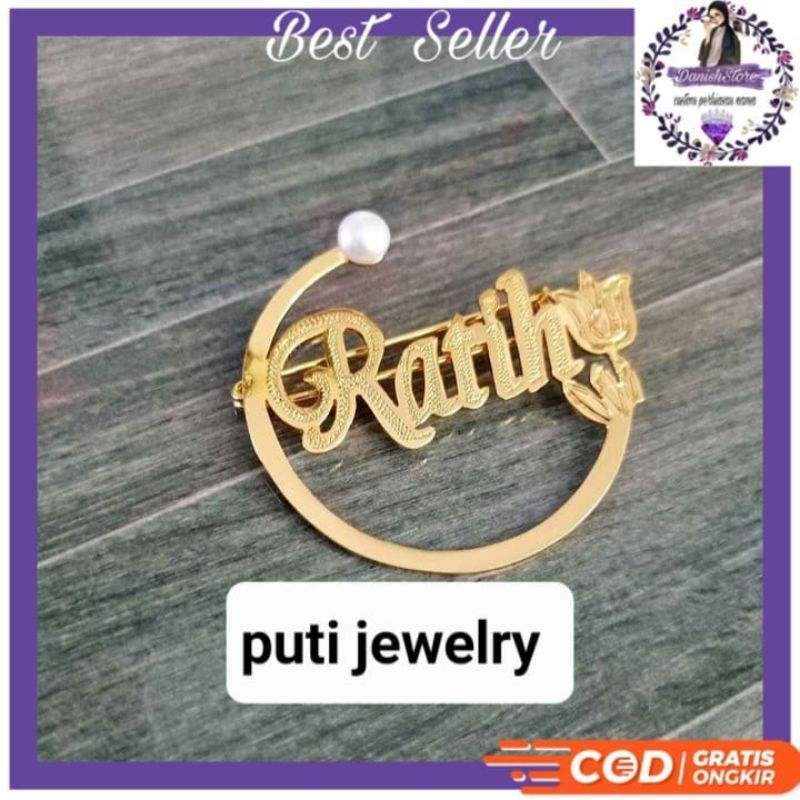 BROS NAMA CUSTOM || BROS HIJAB ACCESORIES HIJAB CUSTOM || BROS LAPIS EMAS || PLAT HIJAB DONA SCARVES