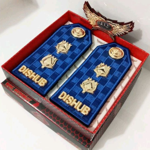 pangkat Pdu dishub 4a kain bordir Lis biru