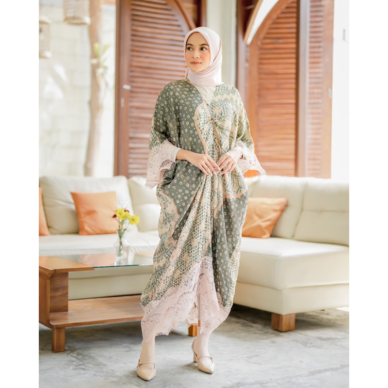 Kaftan Azzahra Motif batik Kaftan Dress Kaftan Lebaran Kaftan Premium Kaftan Viscose Premium
