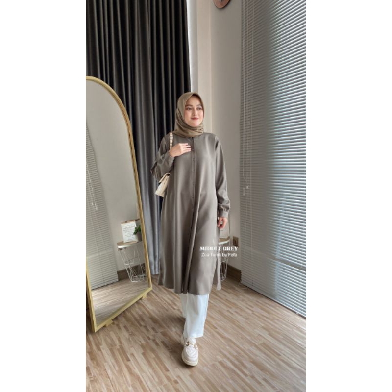 ZEA TUNIK / LONG CARDIGAN - BAHAN SHAKILA PREMIUM By fefastyle