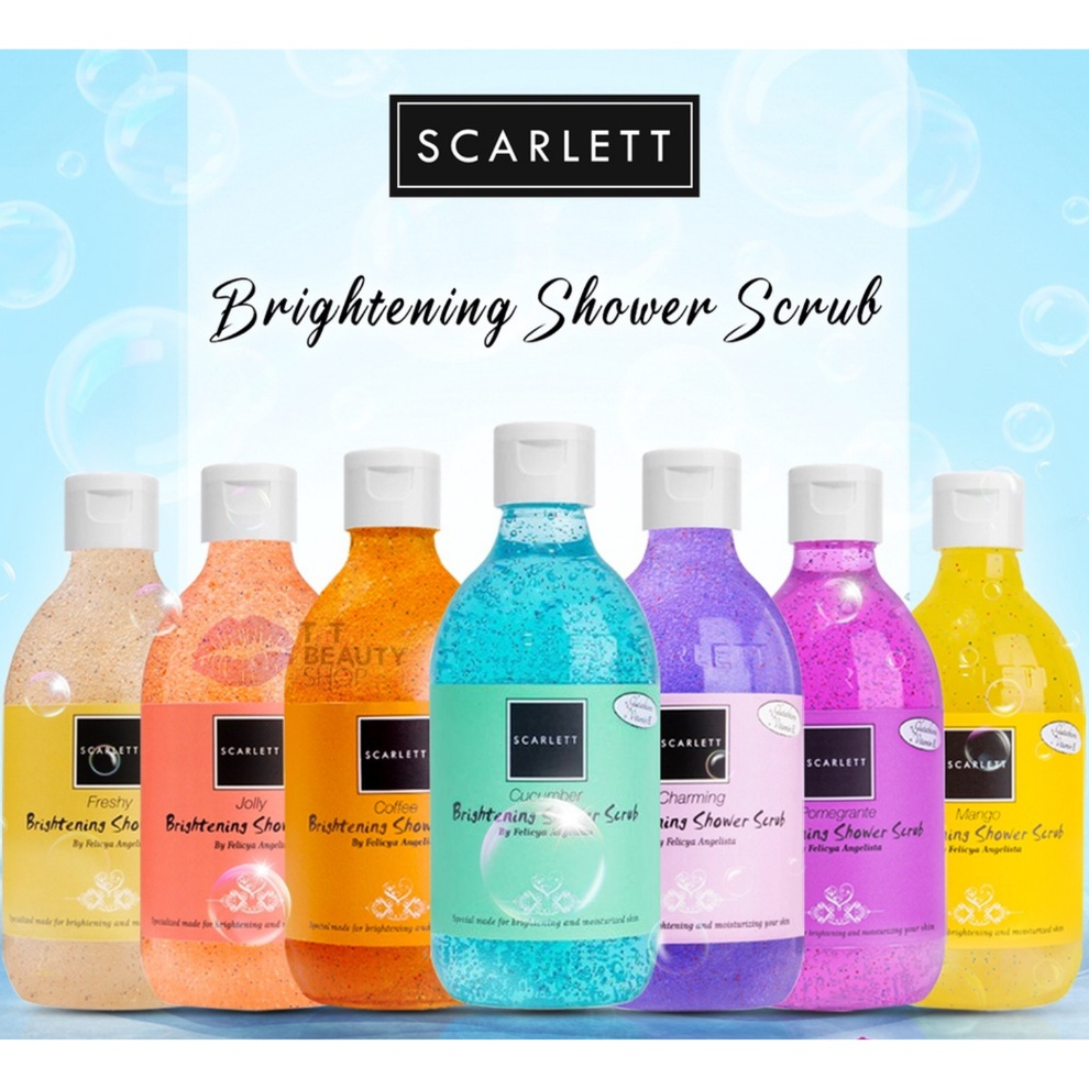 SCARLETT Brightening Shower Scrub body shower clenaser sabun mandi cair 300ml