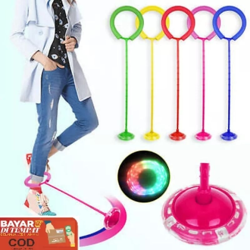 Hulahop Kaki Led Mainan Flashwheel Lompat Kaki Hula hoop / Mainan Olahraga Unisex