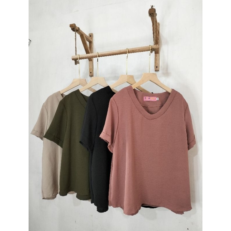 Kinan Top | Blouse Simple - Blouse Murah - Baju Big Size - Baju big size