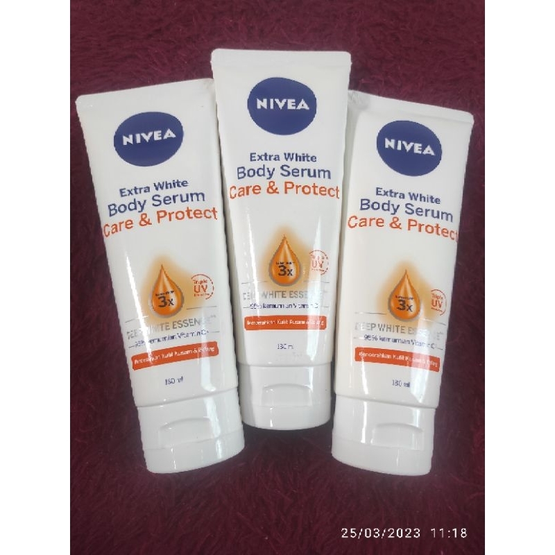 Nivea Extra White Body Serum Care and Protect 180ml Promo Ramadhan