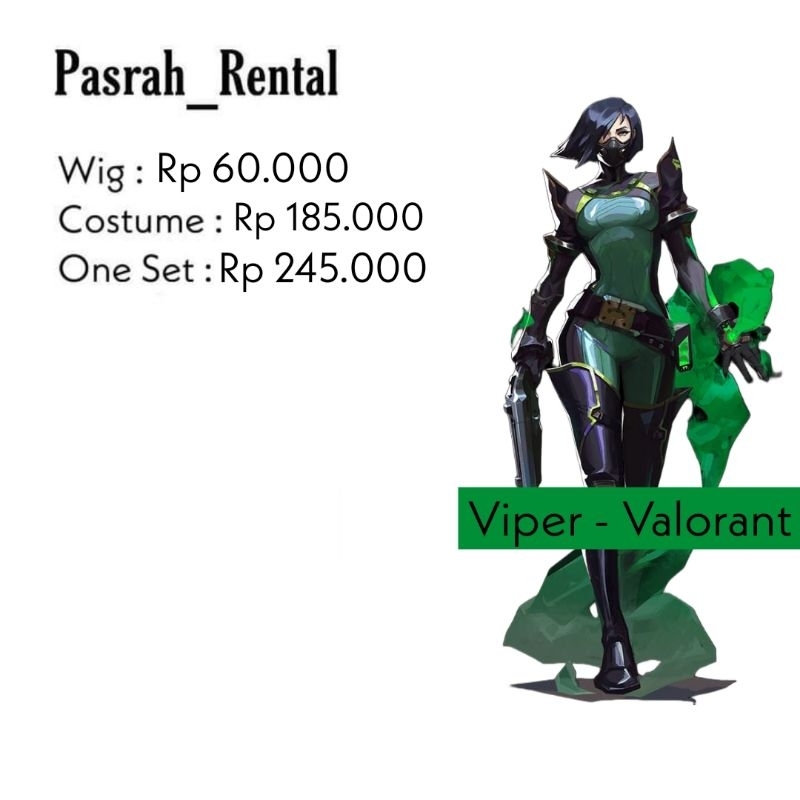 SEWA RENTAL KOSTUM / COSPLAY NEW VIPER VALORANT