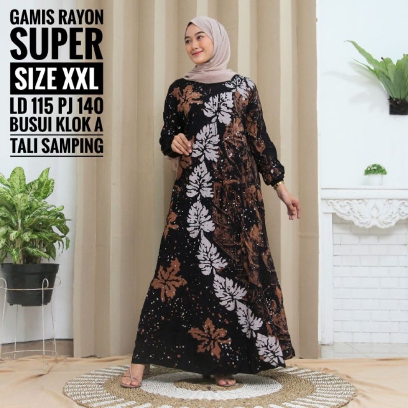 Gamis Rayon Super BuSui Abstrak / Tie Diye ( X gamis twill ) (100% Not Printing)