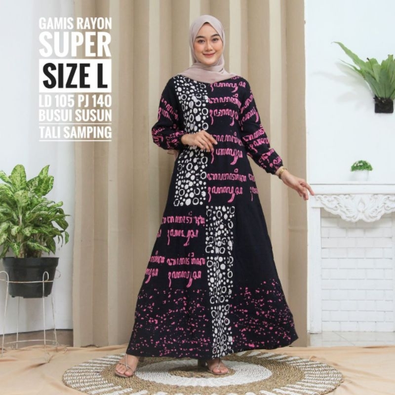 Gamis Rayon Super BuSui Abstrak / Tie Diye ( X gamis twill ) (100% Not Printing)