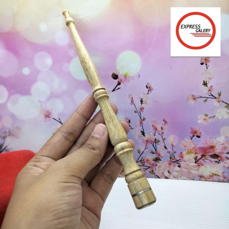 once cangklong kayu kemuning gading motif bubut 20cm x878