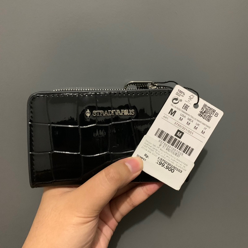 [NEW] Dompet/Wallet Stradivarius Croco Black