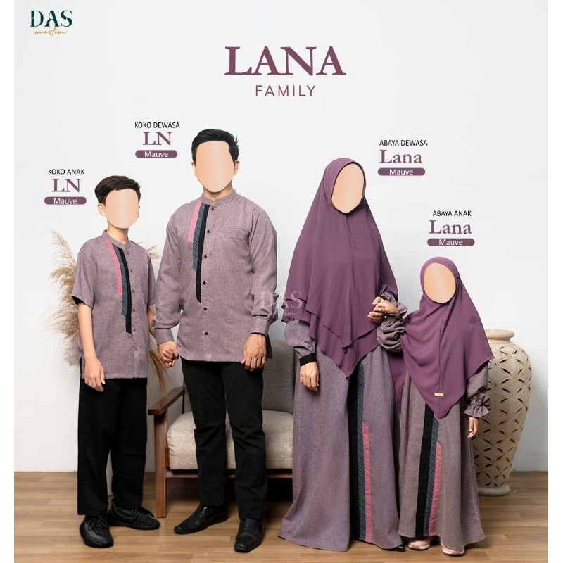 Set Baju Muslim Keluarga Abaya Gamis Anak dan Koko Pria Lengan Pendek Bahan Katun Madina Warna Mauve