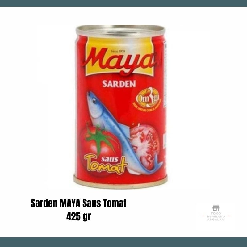 

Sarden maya kaleng 425 gram / Sarden ikan kalengan / Sarden maya ikan 425 gr / Sarden kaleng maya saus tomat / Sarden Ikan Tomat
