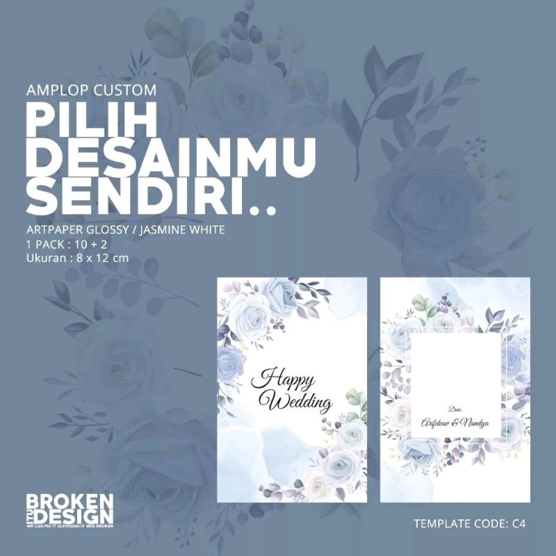 

Amplop Custom wedding C4
