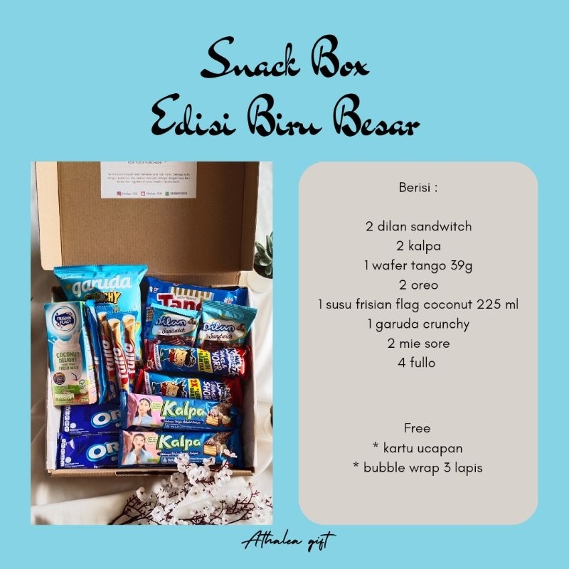 

snack box gift box snack kado ulang tahun biru