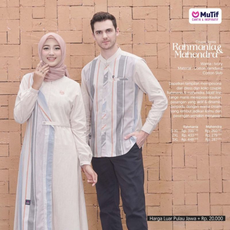 Couple Mutif Rahmania dan Mahendra Ivory Gamis Rahmania Koko Mahendra