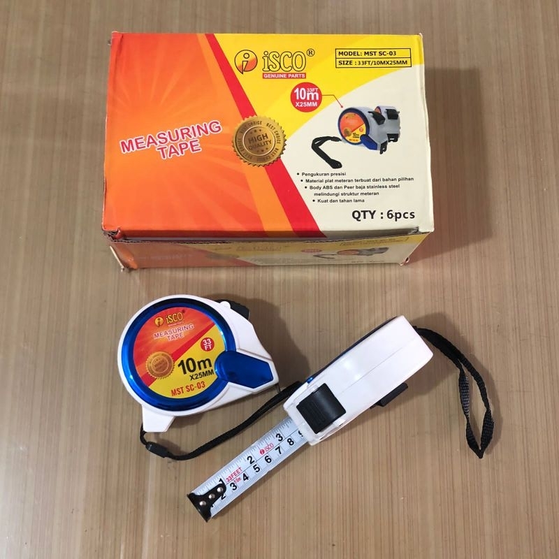 meteran tukang isco glorious/ meteran tukang 10 meter 25mm/ measuring tape 10 meter