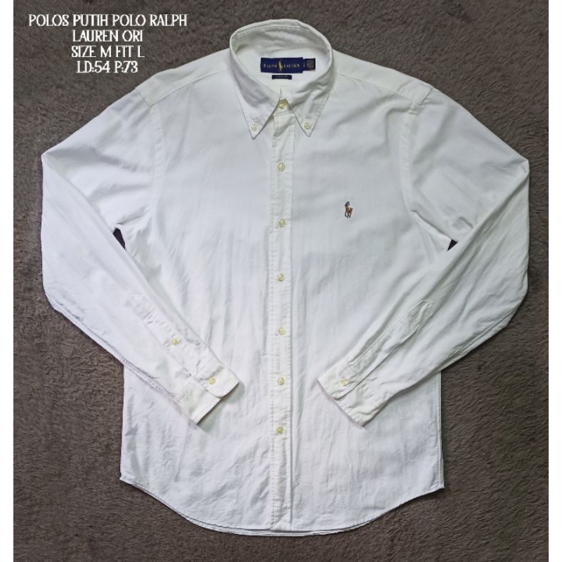 KEMEJA POLOS PUTIH POLO RALPH LAUREN ORI SIZE M FIT L